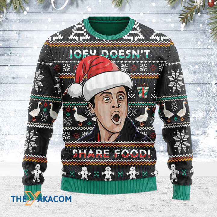 Merry Xmas He Doesn't Share Food Awesome Gift For Christmas Ugly Christmas Sweater