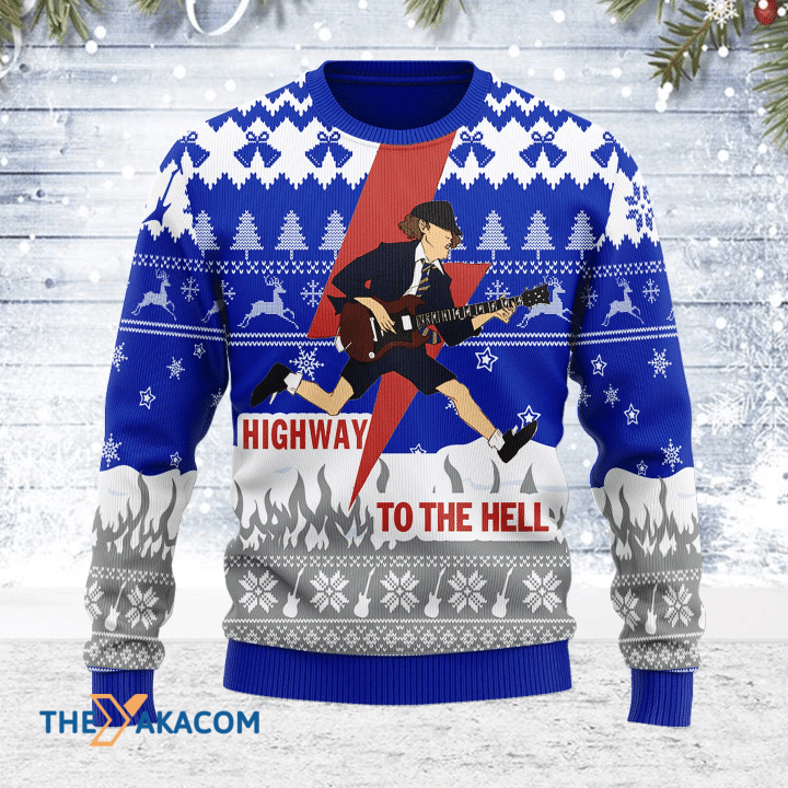 Merry Xmas Highway To The Hell Awesome Gift For Christmas Ugly Christmas Sweater