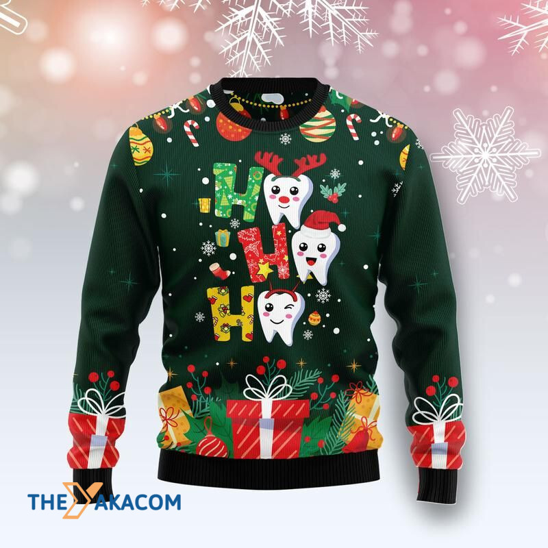 Merry Xmas Hohoho Lovely Teeth Awesome Gift For Christmas Ugly Christmas Sweater