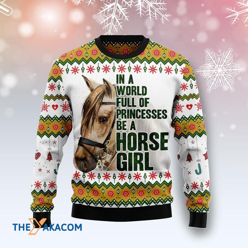 Merry Xmas Horse Girl Awesome Gift For Christmas Ugly Christmas Sweater