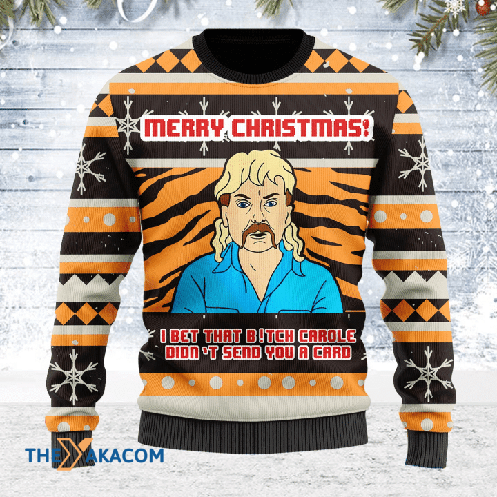 Merry Xmas I Bet That B!tch Didn't Send You A Card Awesome Gift For Christmas Ugly Christmas Sweater