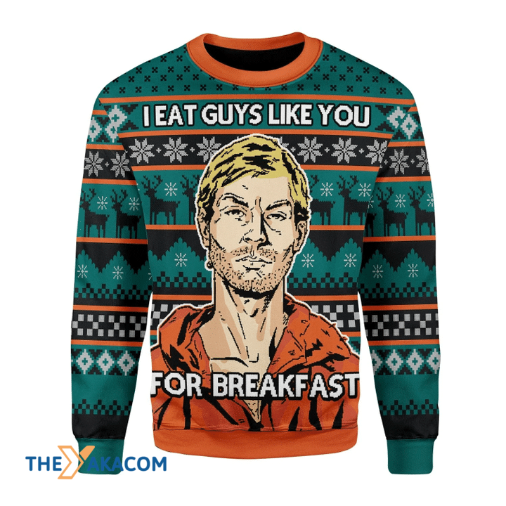 Merry Xmas I Eat Guys Like You For Breakfast Awesome Gift For Christmas Ugly Christmas Sweater