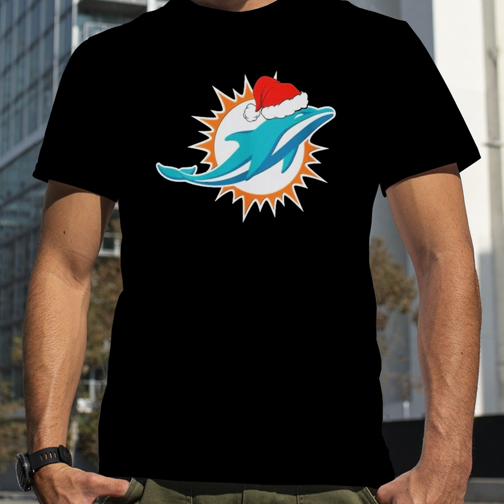 Miami Dolphins logo Santa Hat Christmas 2023 Shirt