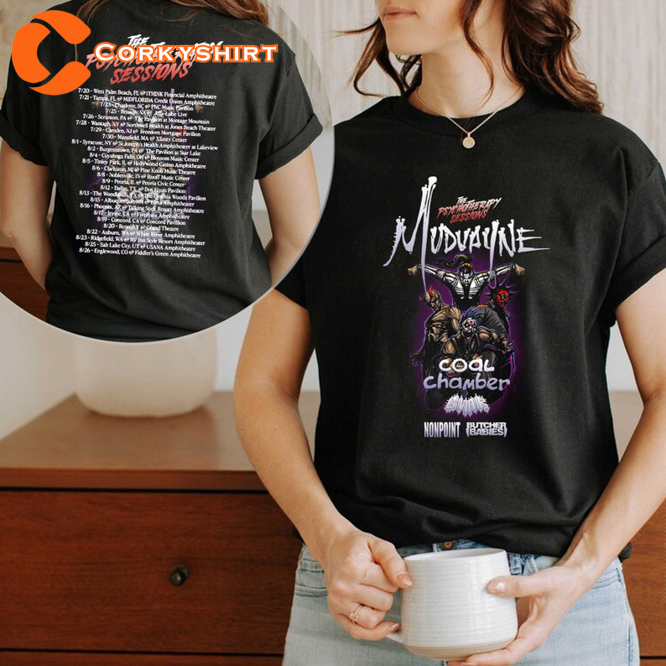Mudvayne Summer 2023 US Tour With Coal Chamber GWAR Mudvayne Supporter Concert T-Shirt
