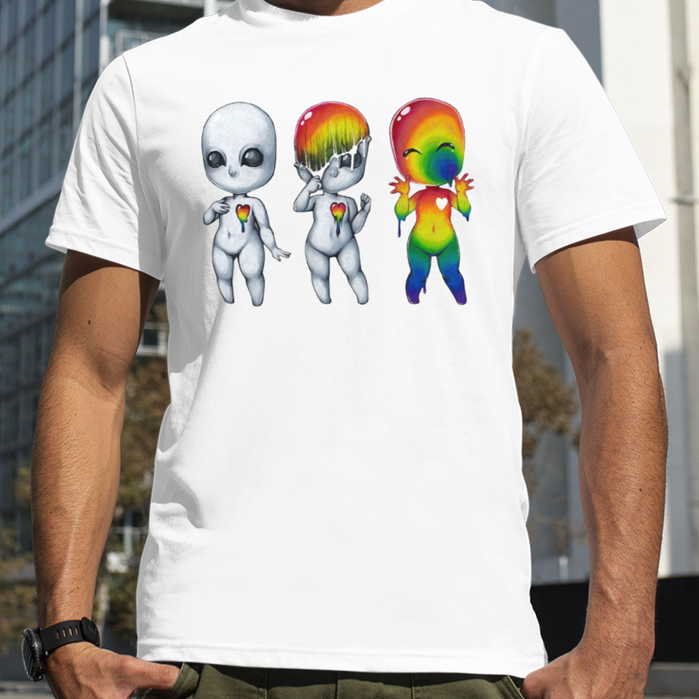 Out Of Your Shell Alien Raibow Tie Dye shirt