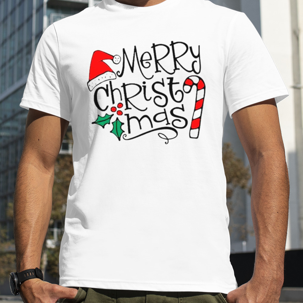 Santa hat Merry Christmas shirt