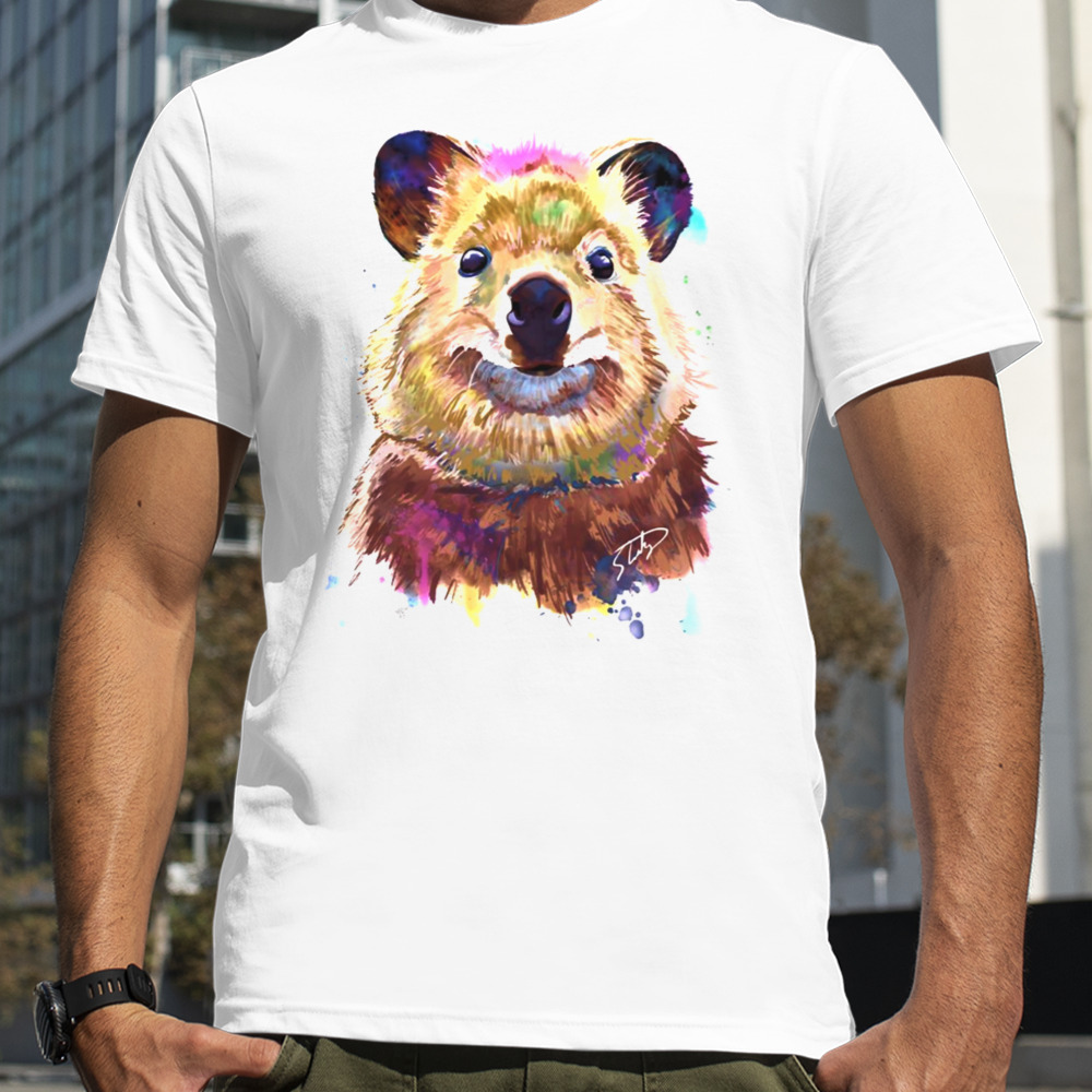 Smiling Quokka Splash Watercolor shirt