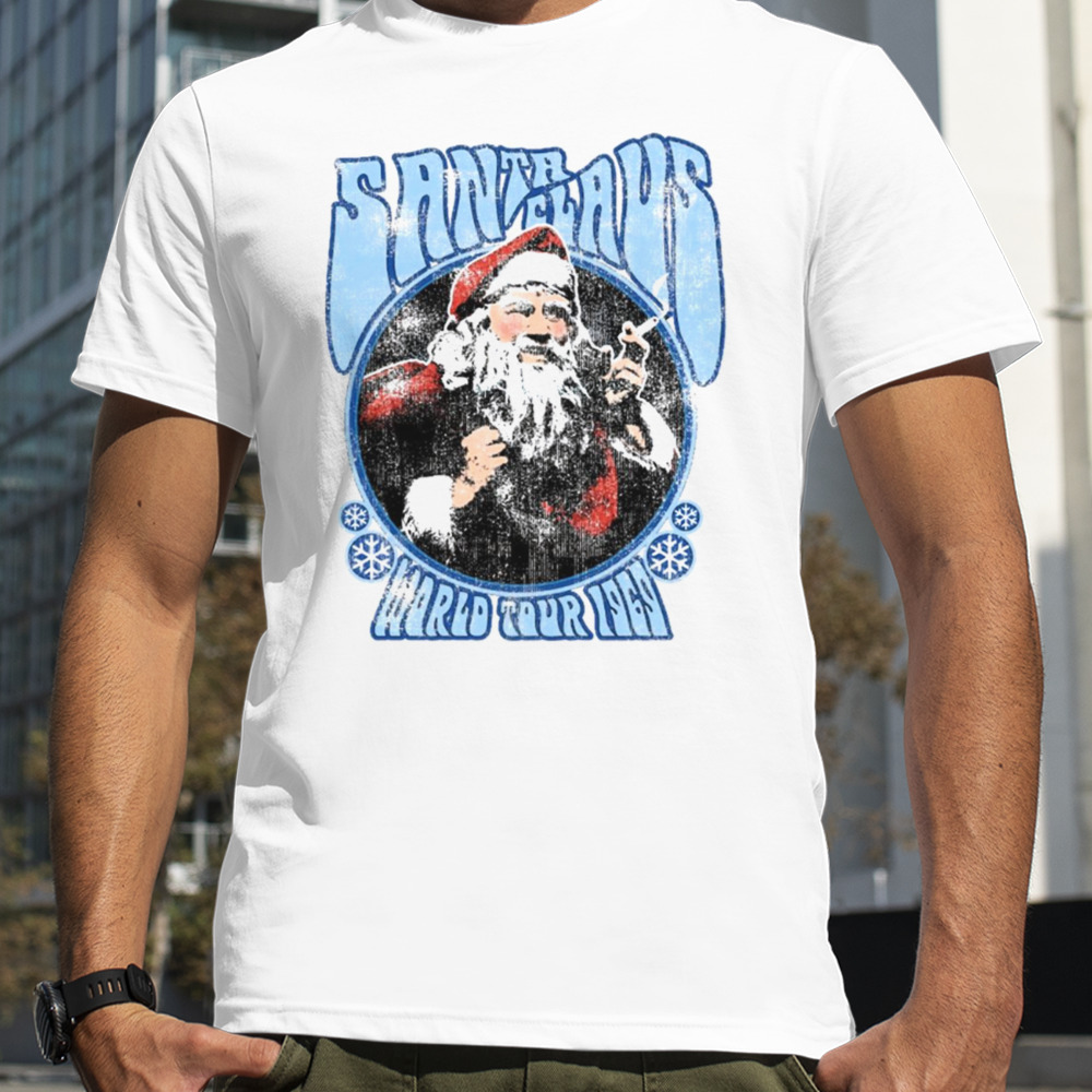 Smoking Santa Claus World Tour 1969 Vintage Woodstock Christmas Concert shirt