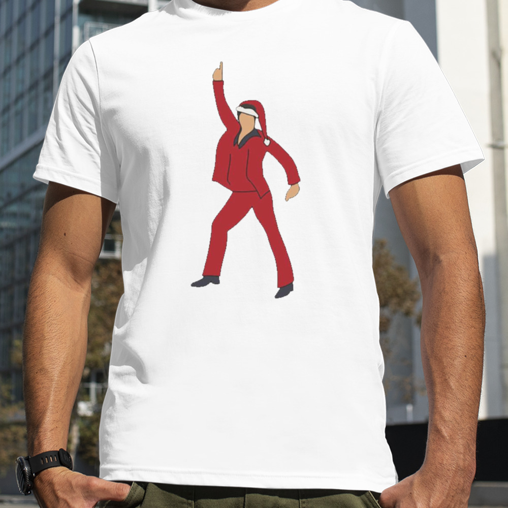 Christmas Disco Fever Santa John Travolta Emoji shirt