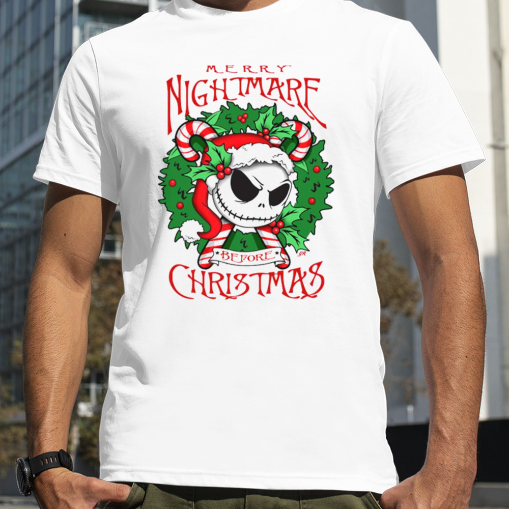 Christmas Jack Skellington Red Candy Cane shirt