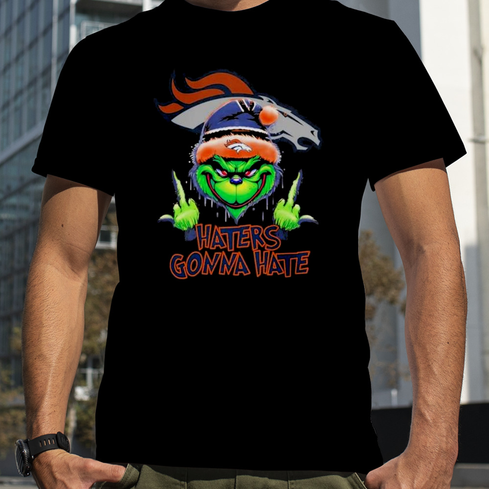 Denver Broncos Grinch Middle Finger Haters Gonna Hate Logo shirtt