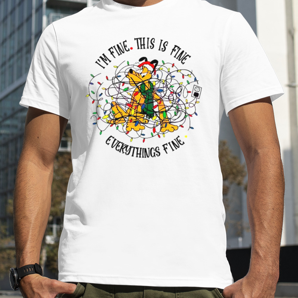 Disney Pluto Is Fine Everythings Fine Christmas Light Shirt