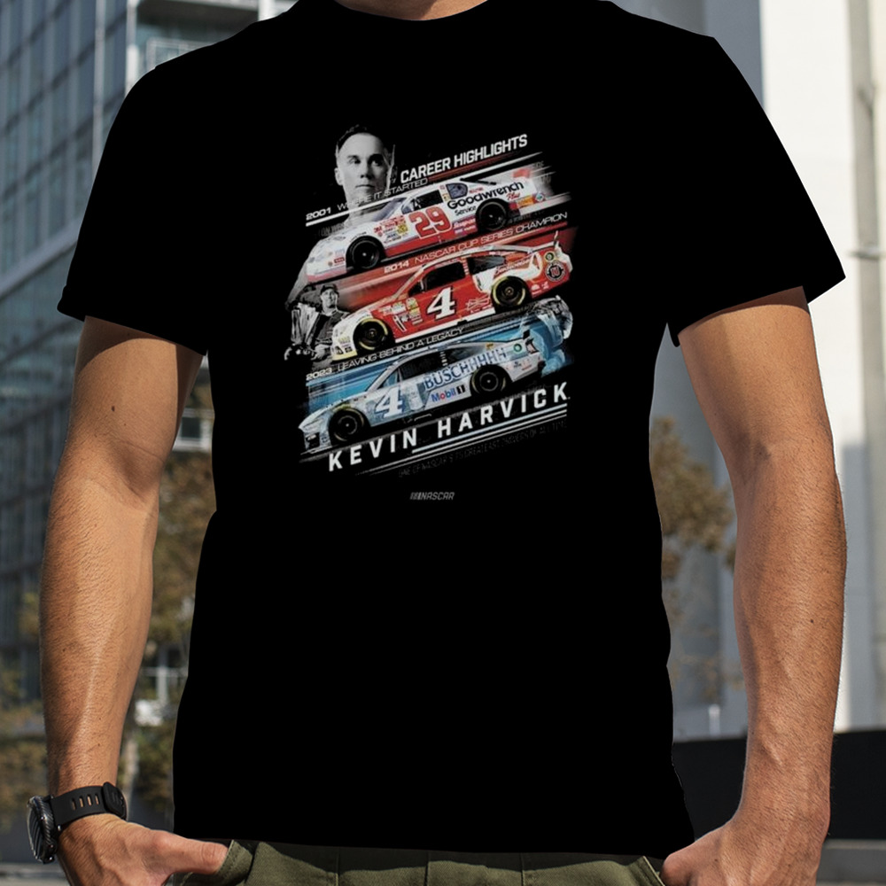 Kevin Harvick Checkered Flag Sports Black Career Milestones shirt