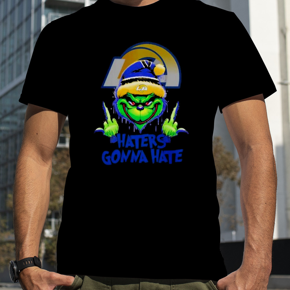 Los Angeles Rams Grinch Middle Finger Haters Gonna Hate Logo shirt