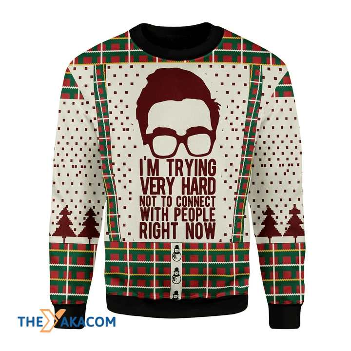 Merry Xmas I'm Trying Not To Connect With People Right Now Awesome Gift For Christmas Ugly Christmas Sweater