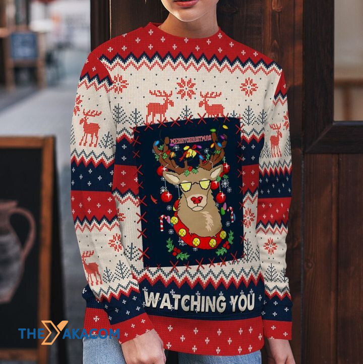 Merry Xmas I'm Watching You Awesome Gift For Christmas Ugly Christmas Sweater