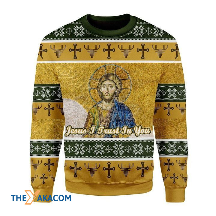 Merry Xmas Jesus I Trust In You Awesome Gift For Christmas Ugly Christmas Sweater