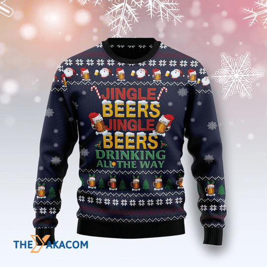 Merry Xmas Jungle Beer Jungle Beer Drinking Beer All The Way Gift For Christmas Party Ugly Christmas Sweater