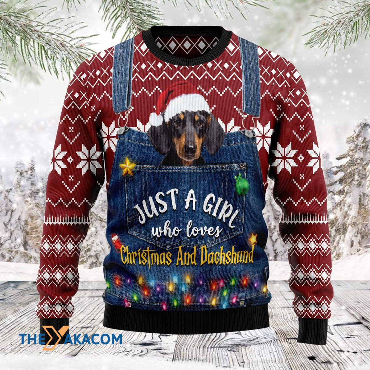 Merry Xmas Just A Girl Who Loves Christmas And Dachshund Awesome Gift For Christmas Ugly Christmas Sweater