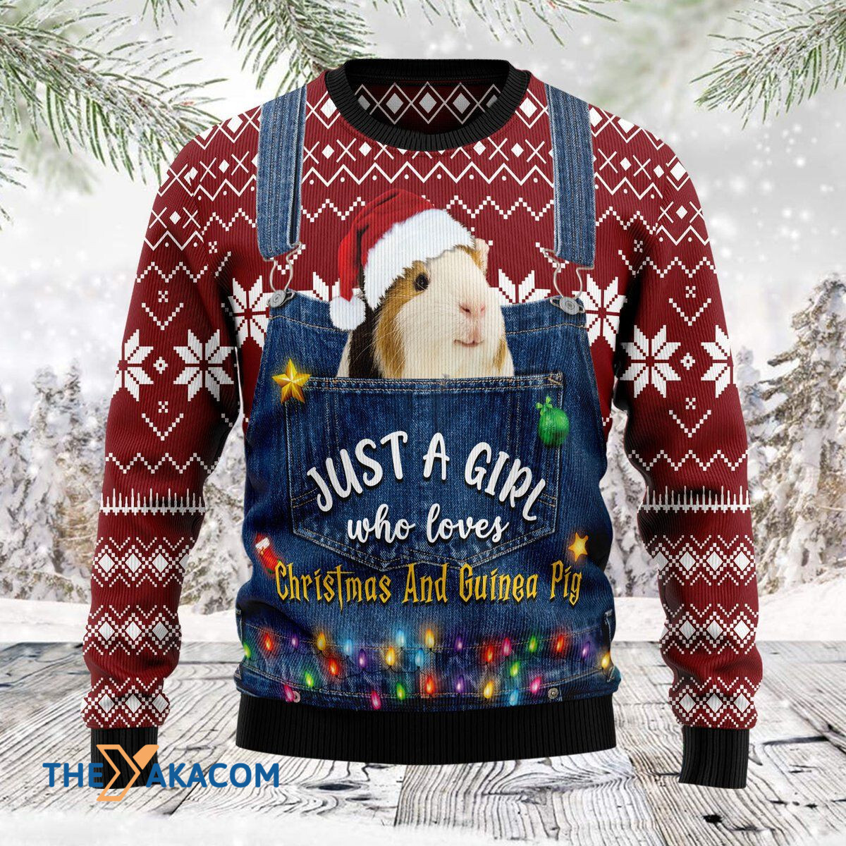 Merry Xmas Just A Girl Who Loves Christmas And Guinea Pig Awesome Gift For Christmas Ugly Christmas Sweater