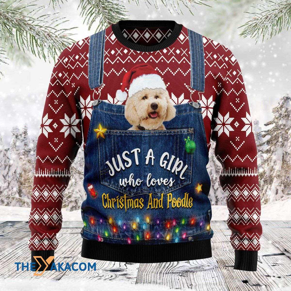 Merry Xmas Just A Girl Who Loves Christmas And Poodle Awesome Gift For Christmas Ugly Christmas Sweater