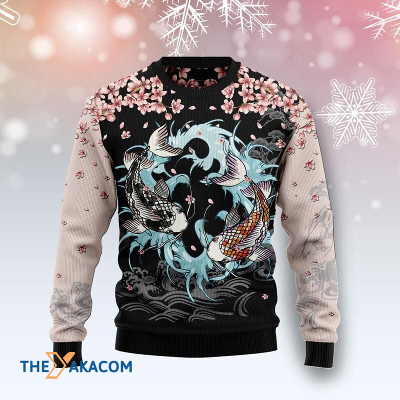 Merry Xmas Koi Blossom Awesome Gift For Christmas Ugly Christmas Sweater