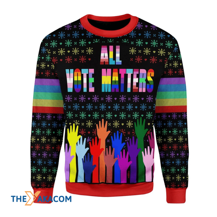 Merry Xmas LGBT All Vote Matters Awesome Gift For Christmas Ugly Christmas Sweater