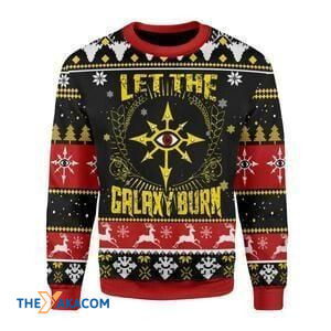 Merry Xmas Let The Galaxy Burn Gift For Christmas Party Ugly Christmas Sweater