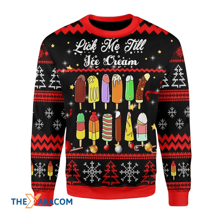 Merry Xmas Lick Me Till Ice Cream Awesome Gift For Christmas Ugly Christmas Sweater