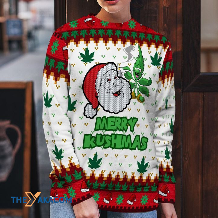 Merry Xmas Merry Kushmas High All The Time Awesome Gift For Christmas Ugly Christmas Sweater