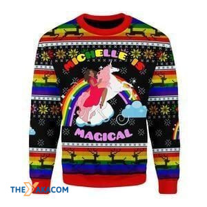 Merry Xmas Michelle is Magical Gift For Christmas Party Ugly Christmas Sweater