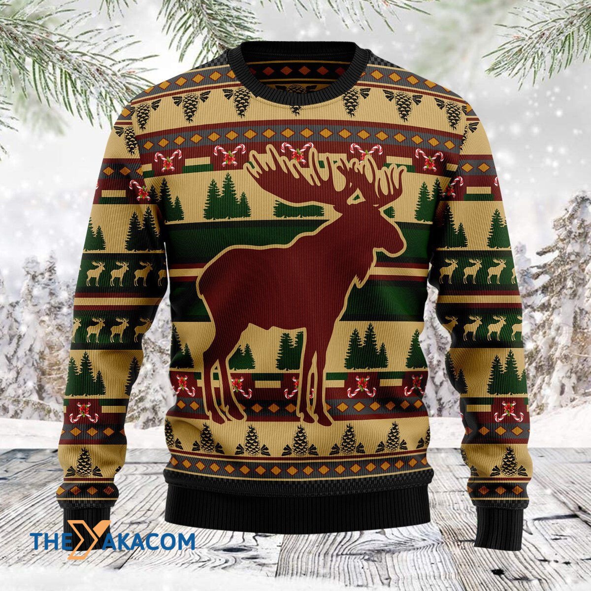 Merry Xmas Moose Pattern Awesome Gift For Christmas Ugly Christmas Sweater