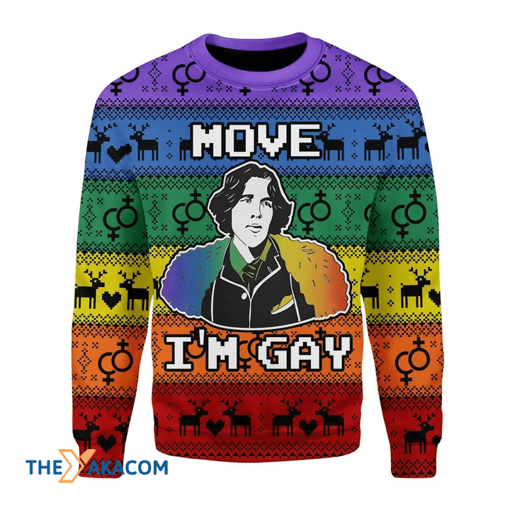 Merry Xmas Move I'm Gay Awesome Gift For Christmas Ugly Christmas Sweater