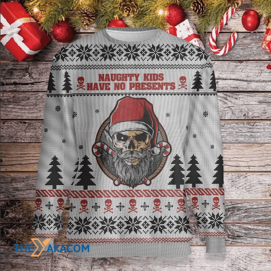 Merry Xmas Naughty Kids Have No Present Gift For Christmas Party Ugly Christmas Sweater