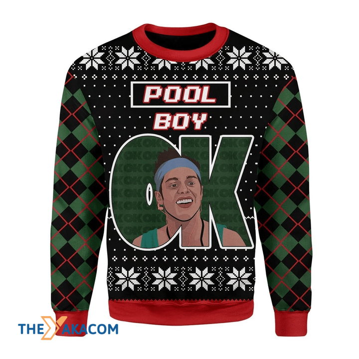 Merry Xmas Ok Pool Boy Awesome Gift For Christmas Ugly Christmas Sweater