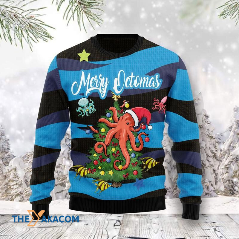 Merry Xmas Or Merry Octomas Awesome Gift For Christmas Ugly Christmas Sweater