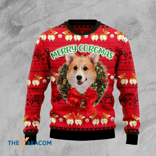 Merry Xmas Pembroke Welsh Corgi Dog Gift For Christmas Party Ugly Christmas Sweater