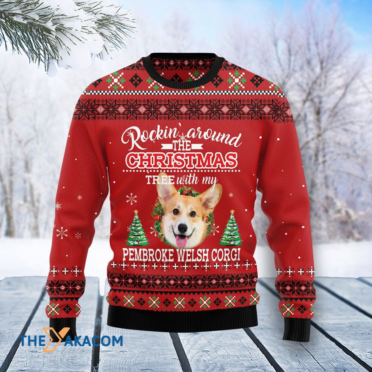 Merry Xmas Pembroke Welsh Corgi Rockin' Awesome Gift For Christmas Ugly Christmas Sweater