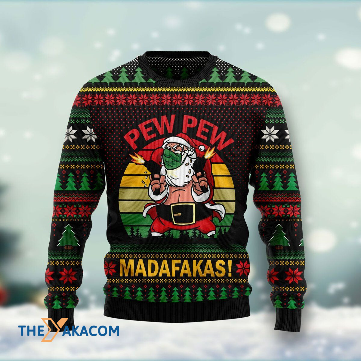 Merry Xmas Pew Pew Madafakas Santa Claus Awesome Gift For Christmas Ugly Christmas Sweater