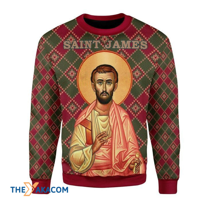 Merry Xmas Saint James The Less Awesome Gift For Christmas Ugly Christmas Sweater