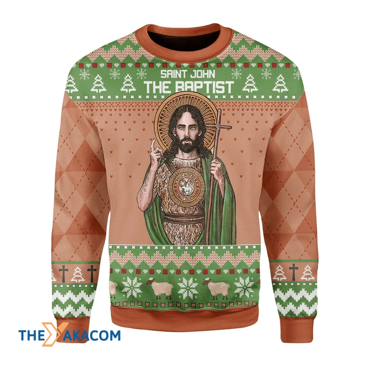 Merry Xmas Saint John The Baptist Awesome Gift For Christmas Ugly Christmas Sweater