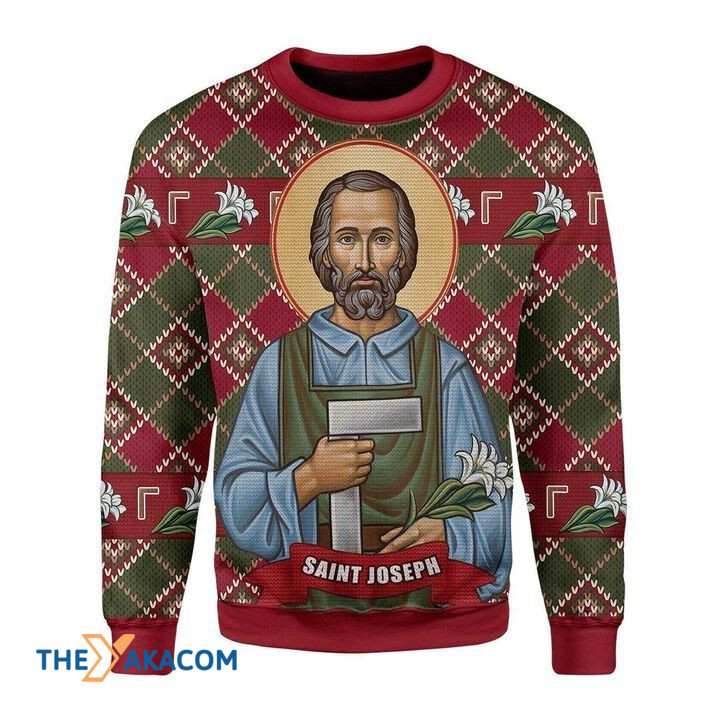 Merry Xmas Saint Joseph Vintage Awesome Gift For Christmas Ugly Christmas Sweater