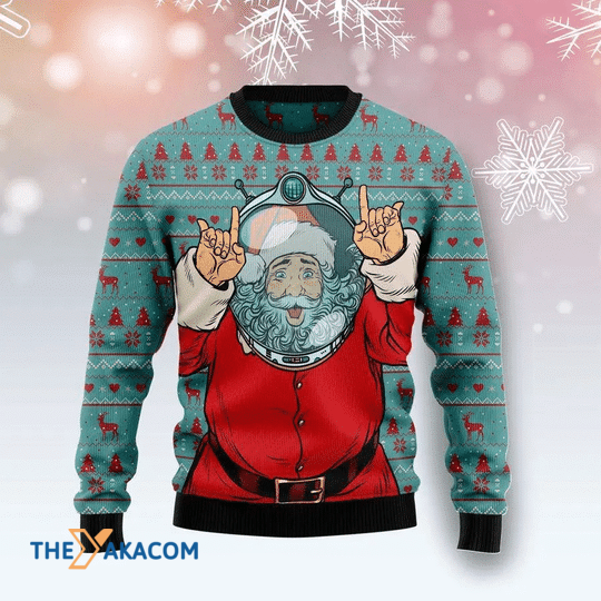 Merry Xmas Santa Claus Astronaut Gift For Christmas Party Ugly Christmas Sweater