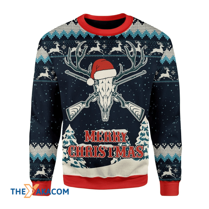 Merry Xmas Santa Claus Deer Hunting Awesome Gift For Christmas Ugly Christmas Sweater