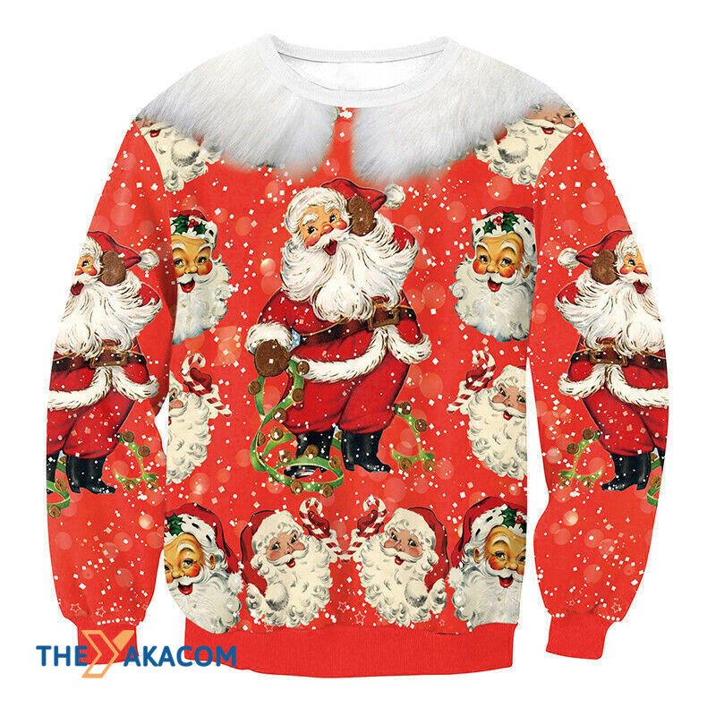 Merry Xmas Santa Claus Figure Print Awesome Gift For Christmas Ugly Christmas Sweater