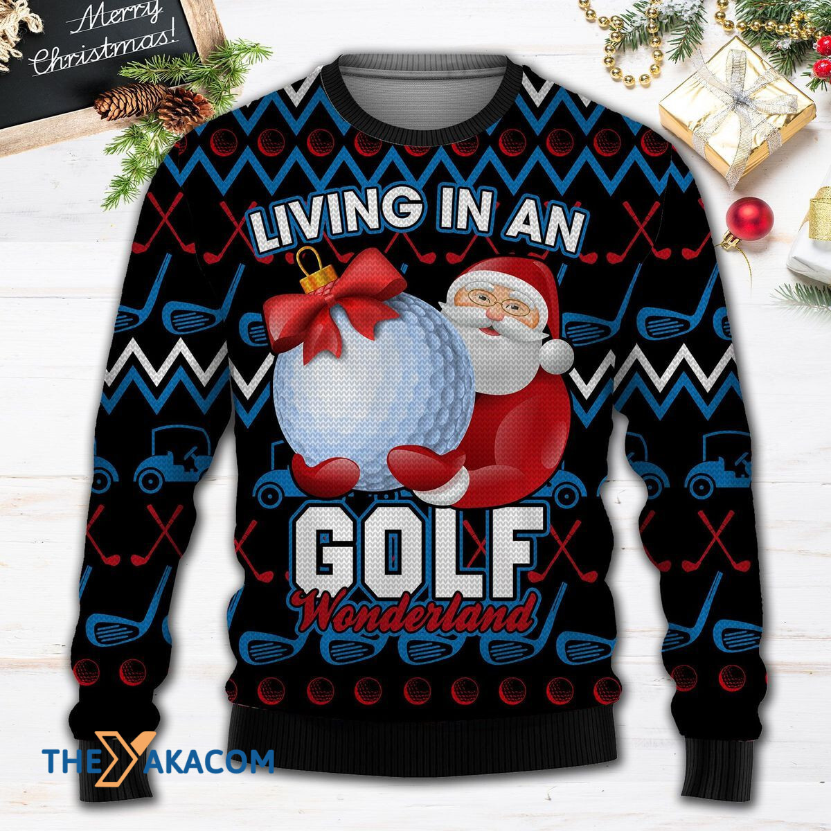 Merry Xmas Santa Clause Golf Wonderland Awesome Gift For Christmas Ugly Christmas Sweater