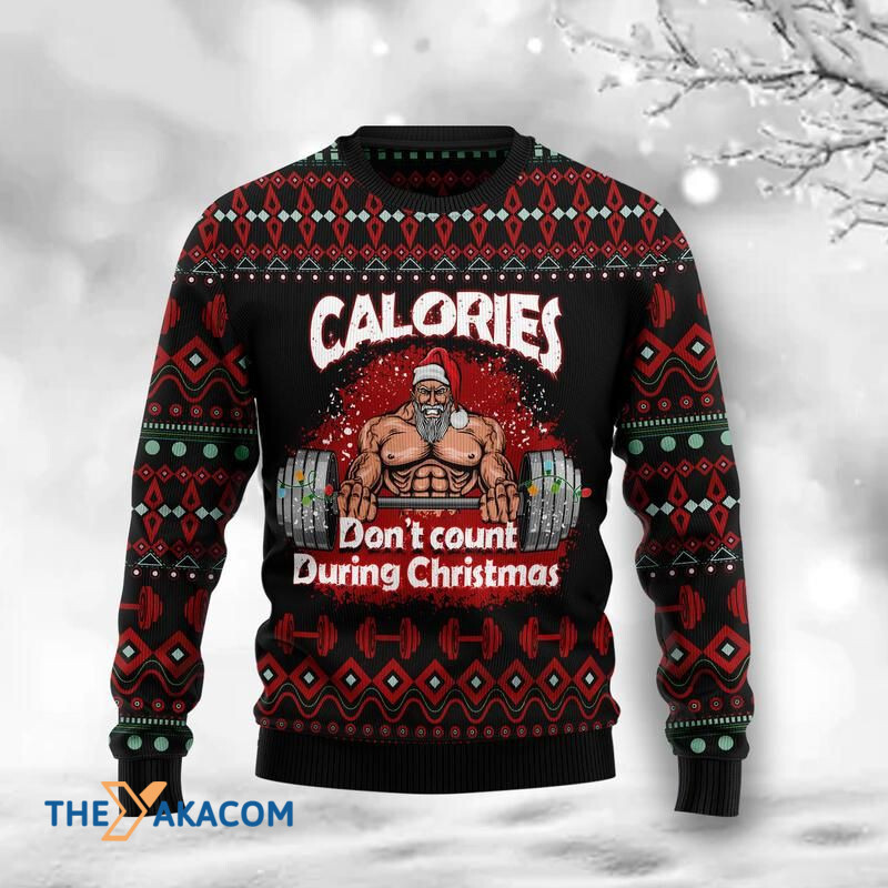 Merry Xmas Santa Gymer Six Packs Awesome Gift For Christmas Ugly Christmas Sweater