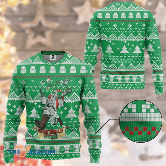 Merry Xmas Santa Slay Bells Ring Gift For Christmas Party Ugly Christmas Sweater