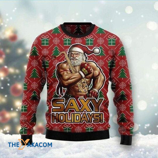 Merry Xmas Sexy Holiday Muscle Santa Claus Workout Red And Awesome ...