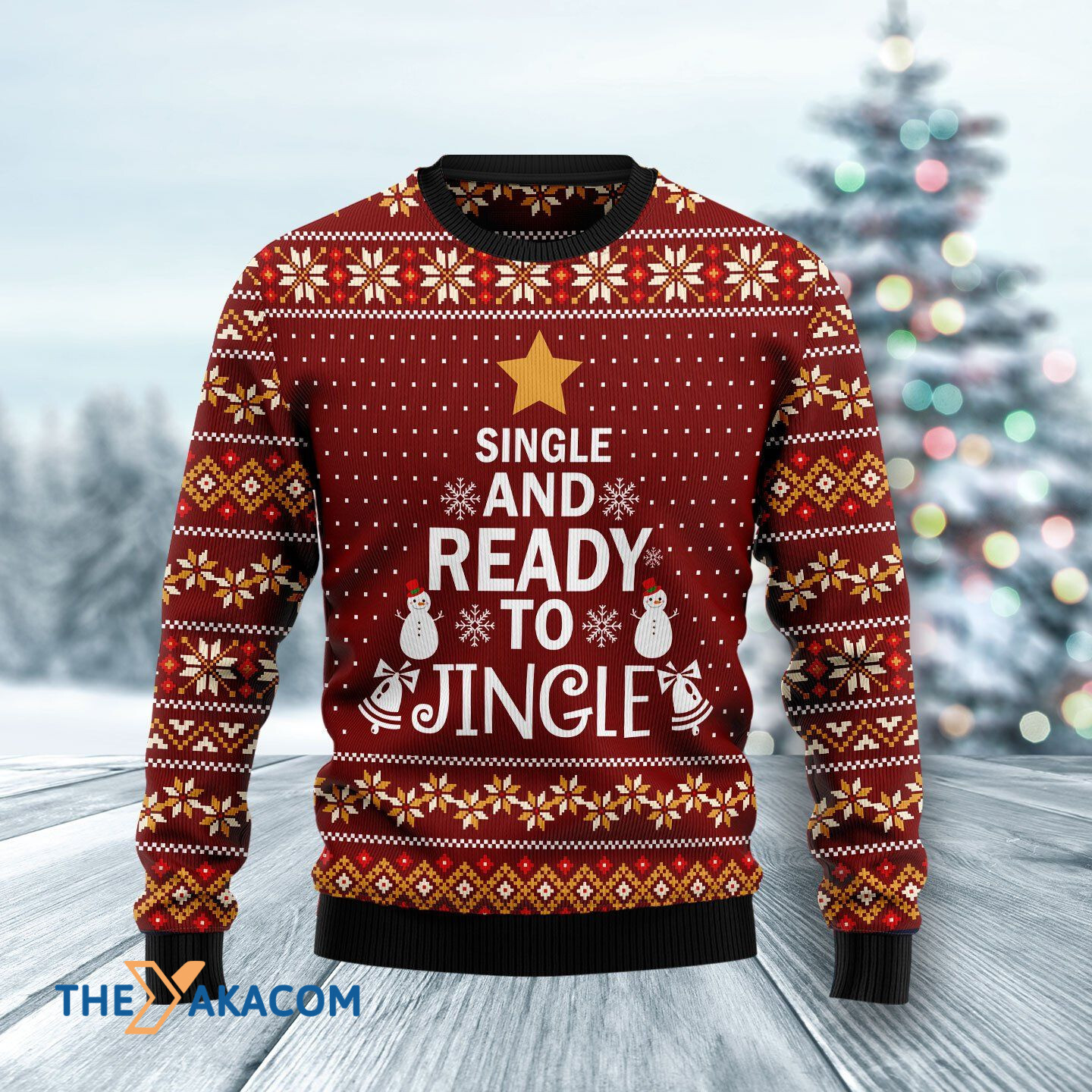 Merry Xmas Single And Ready To Jingle Awesome Gift For Christmas Ugly Christmas Sweater